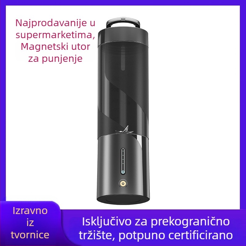 Prijenosni sokovnik, kapacitet 401–600 ml, snaga 150 W, brzina 20 001–22 000 rpm, ugrađena punjiva baterija, unutarnja posuda od PC prehrambene klase
