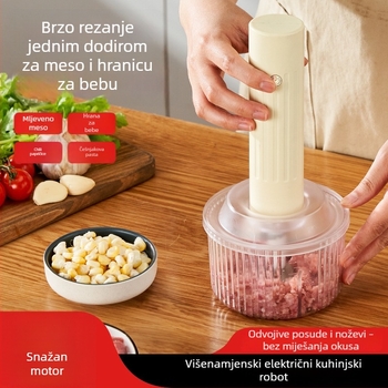 Višenamjenski procesor hrane za mljeveno meso i dječju hranu – bežični, prijenosni, 4 oštrice, 1. brzina, kapacitet ispod 1 L, ≤36 V, maksimalna 10000 rpm