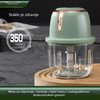 Jinzheng Električni mljevač češnjaka, bežični, staklena posuda, 6+ oštrica, 20.000–29.999 rpm, kapacitet ispod 1 L