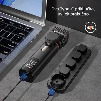 Lico Šest-u-jedan električni uređaj za kosu s motorom bez četkica, oštrice od nehrđajućeg čelika, ugrađena baterija 500–800 mAh, trajanje 1–3 sata, buka 36–45 dB