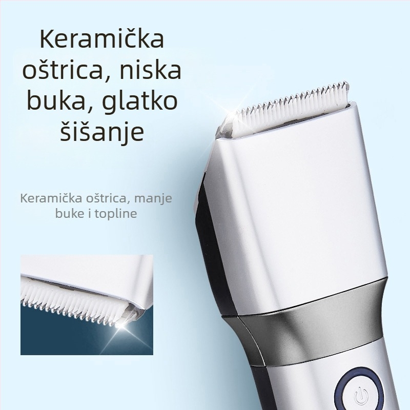 Prilagodljivi USB električni kliper za kosu za muškarce, bezčetkasti motor, keramička oštrica, zamjenjiva i periva oštrica
