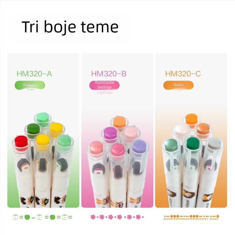 Deli set rolnih otisaka i akrilnih markera za kreativno umjetnost, 24 kutije u pakiranju