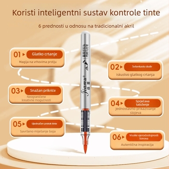Izravni tekući akrilni marker s mekanim vrhom, bojni marker za djecu i učenike, pogodan za umjetničko crtanje, slojevito nanošenje za efekte akvarela
