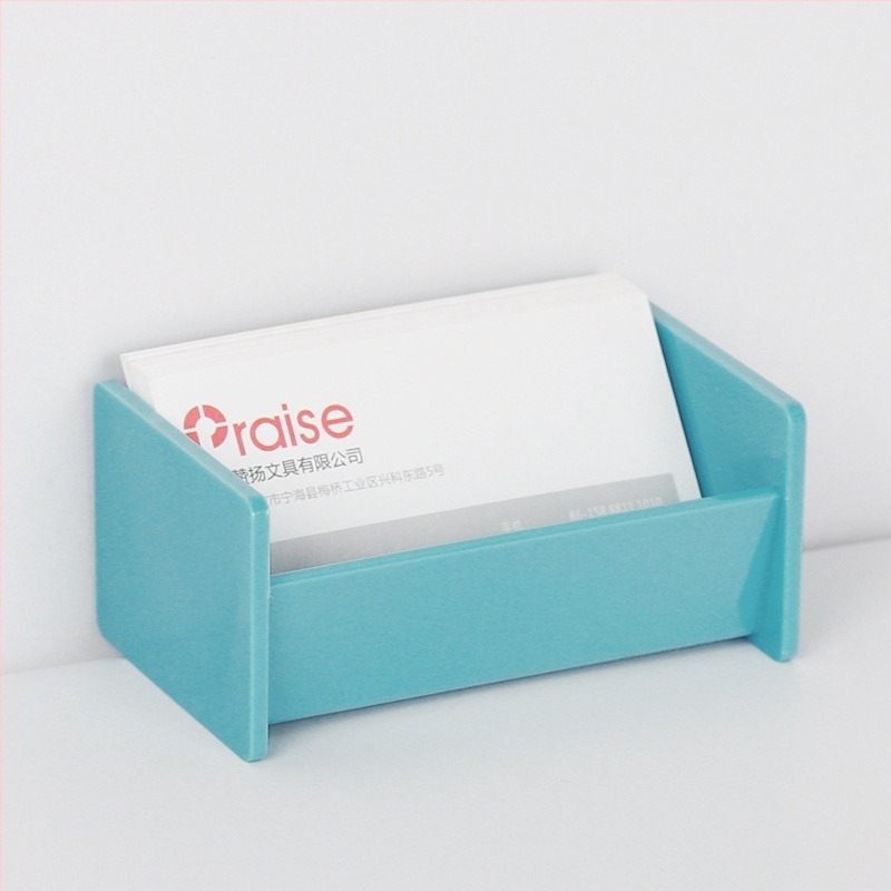 Plastični držač vizitki i bilješki za stol, model 1004, jednoslojni, kapacitet 50 vizitki, moguće tiskanje logotipa