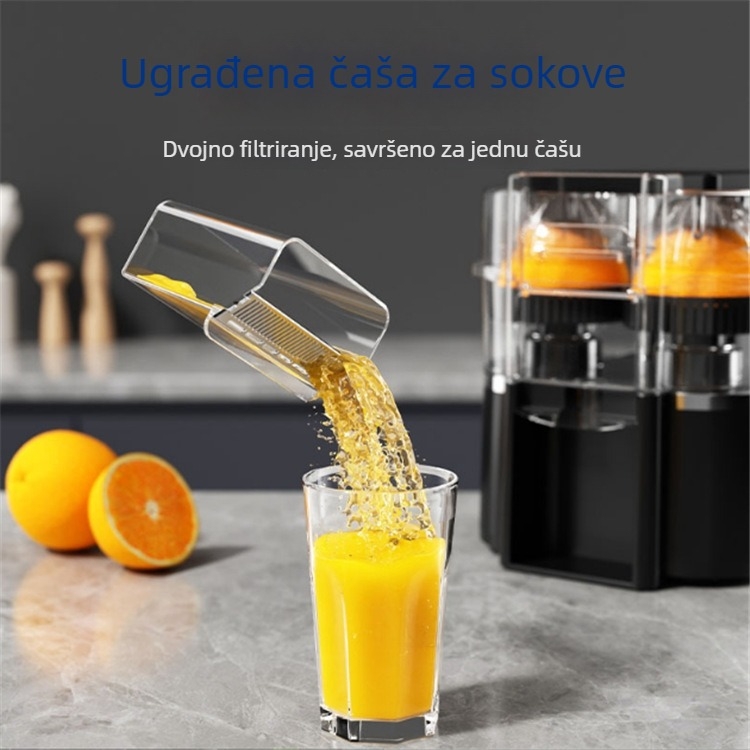 Dvostruki glavni električni sokovnik za citrusno voće, 400 ml kapacitet soka, ABS kućište, 200 W, 8000 obrtaja/min