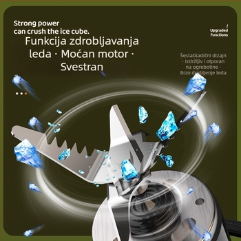 Električni prijenosni čaša za sok s ugrađenom baterijom, kapacitet 401–600 ml, snaga 200W, brzina 15001–18000 rpm, više od 5 oštrih oštrica
