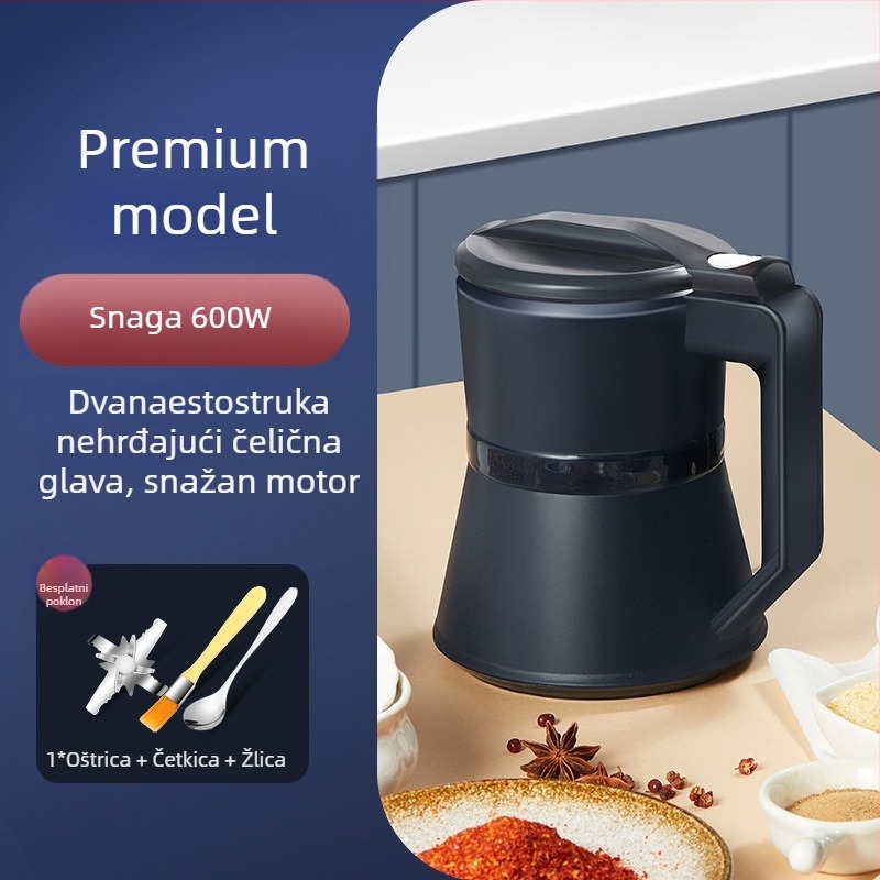 Stroj za mljènje i sjeckanje hrane, kapacitet 550 g, >40.000 rpm, 6+ oštrica, posuda i tijelo od nehrđajućeg čelika, daljinsko upravljanje