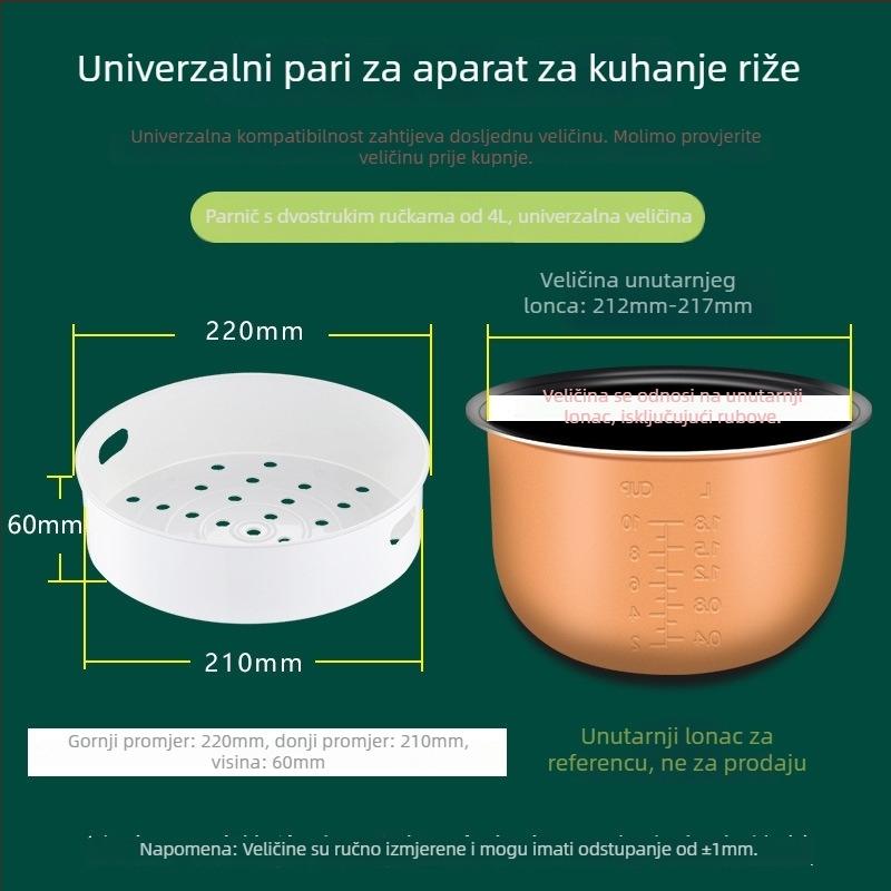 Parna rešetka za rižovar – jednoslojna, univerzalna kompatibilnost
