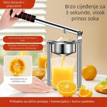 Ručni cijeđivač soka JT - metalni, neelektrični, za svježi sok od naranče, za prodajni štand
