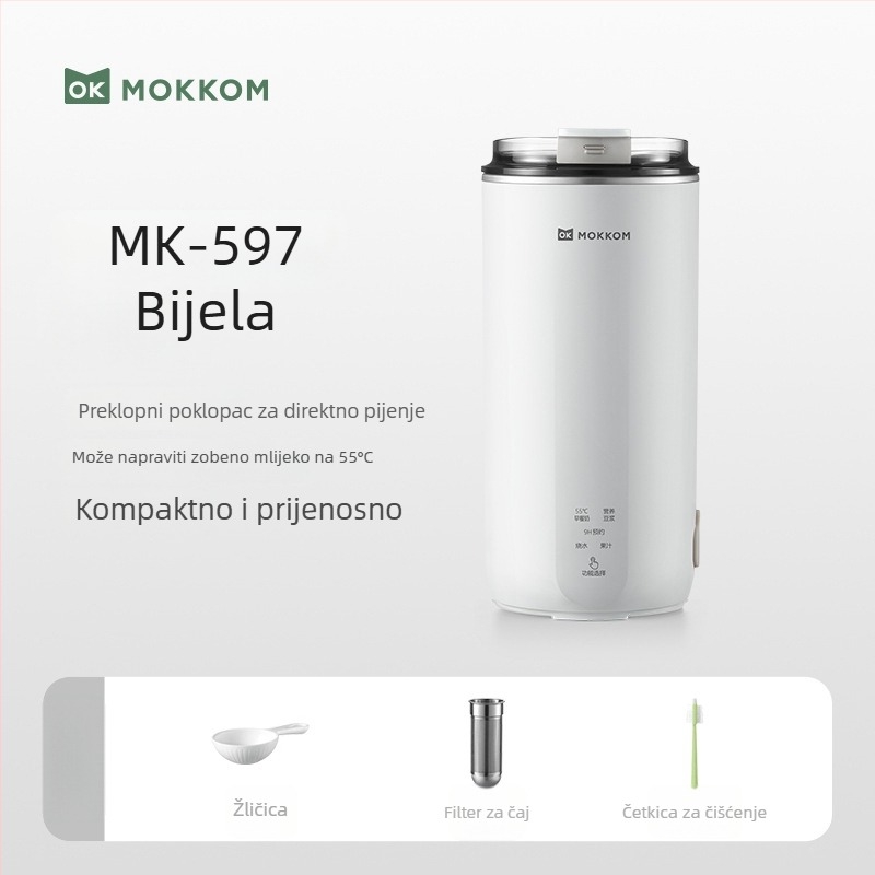 Moke MK-597 Stroj za sojino mlijeko — nehrđajući čelik, mljevenje bez mrežice, grijač okvira, 300 W, kapacitet ispod 1 L
