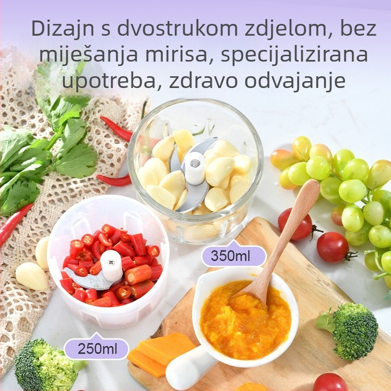 Kraft Stars Bežični električni mljevnjak češnjaka s 6+ oštrica, >40 000 rpm, kapacitet ispod 1 L, daljinsko upravljanje