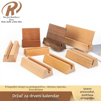 Stolni kalendar i nosač kartica — orahevo drvo, moderni minimalistički stil, za dom i ured