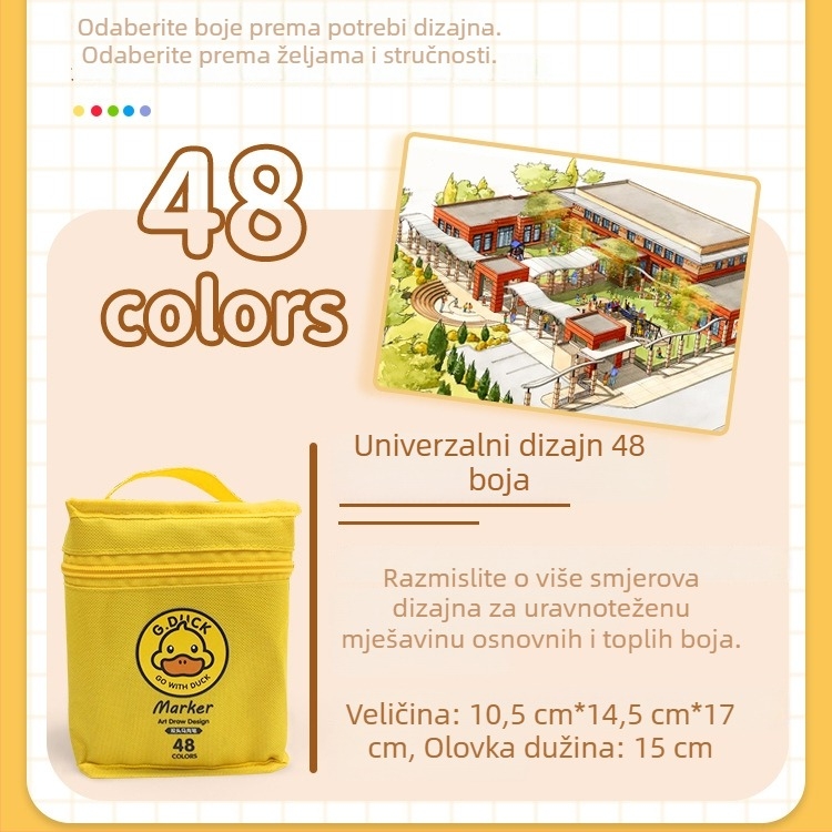 Marker za crtanje za djecu – G.DUCK, na bazi ulja, brzo suši, kompatibilan s akvarelom (Brand: G.DUCK; Paket: 25 kom; Težina: 0,834 kg; Vrsta tinte: na bazi ulja)
