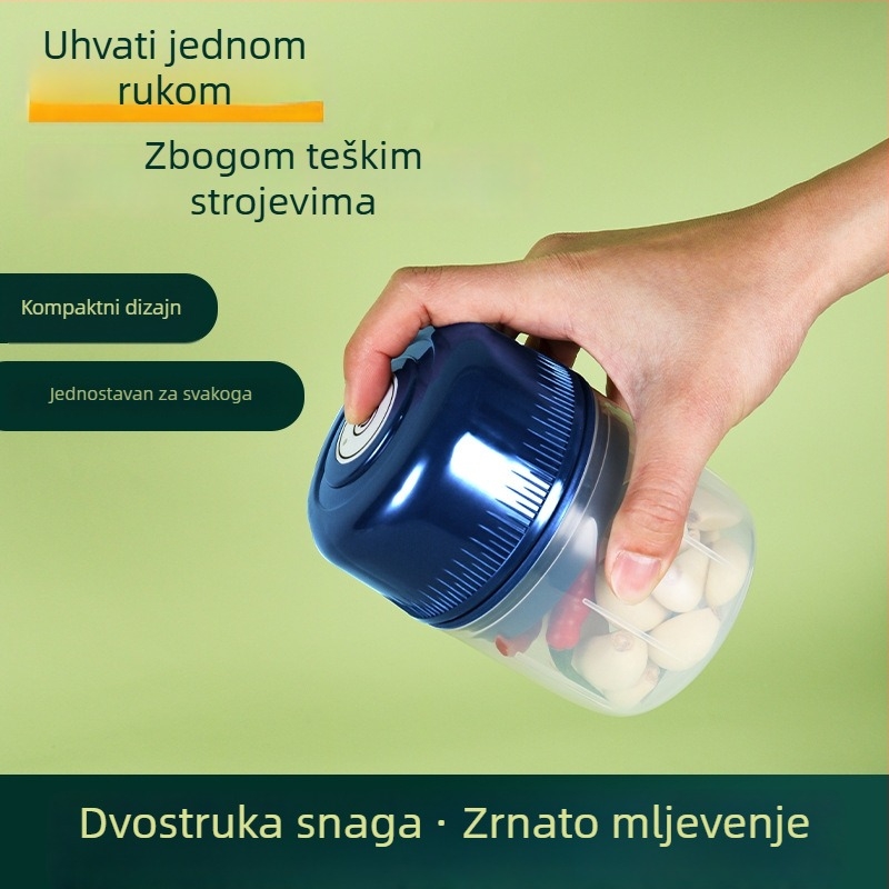 Električna presa za češnjak i mini sjeckalica – prijenosni, punjivi blender za češnjak