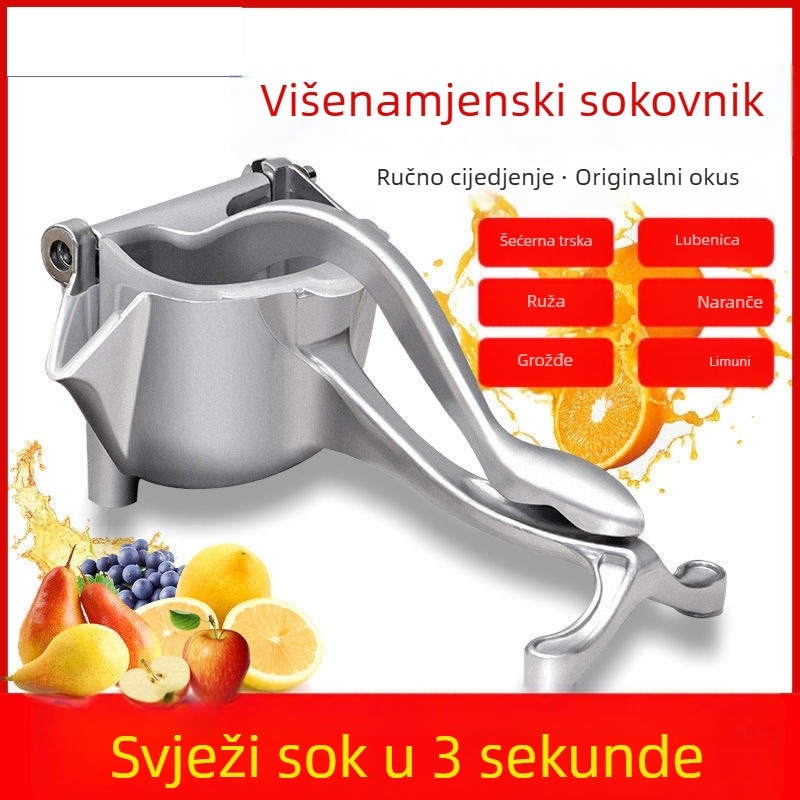 Ručni sokovnik od aluminijske legure za sok od šećerne trstike, nara i naranče, ručni pogon, višestruka namjena
