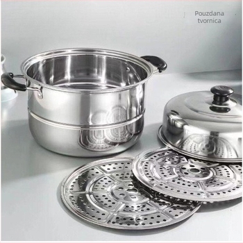 Parni lonac od nehrđajućeg čelika 201, titanij dno, 1 sloj, pogodan za plinski štednjak