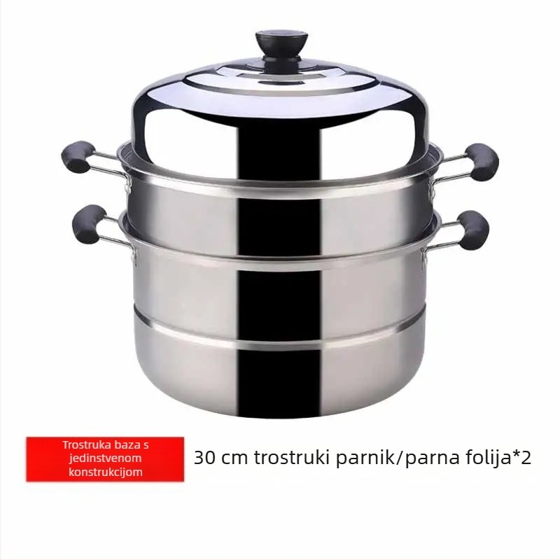 Parni lonac od nehrđajućeg čelika 201, titanij dno, 1 sloj, pogodan za plinski štednjak