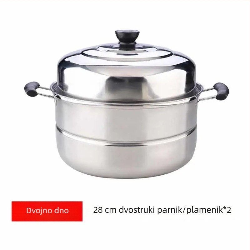 Parni lonac od nehrđajućeg čelika 201, titanij dno, 1 sloj, pogodan za plinski štednjak