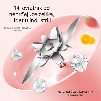 Prenosni sokovnik za kućnu upotrebu – bežično punjenje, 150W, brzina do 20000 RPM, kapacitet 400 ml, centrifugalni sustav