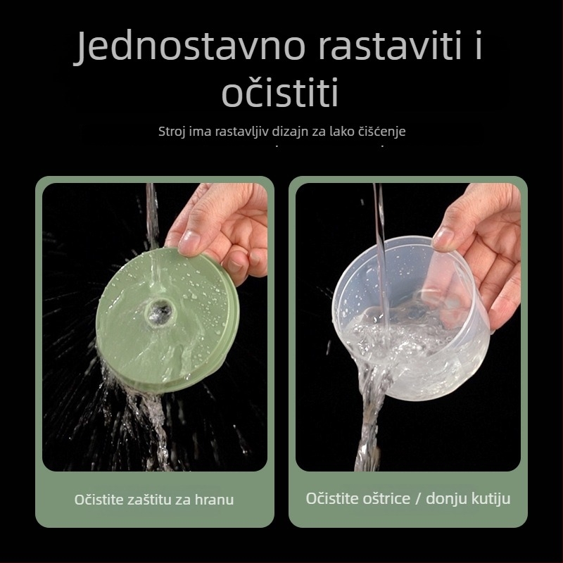 Bežični češnjakov mljevač, mini kuhinjski procesor, 1 oštrica, kapacitet ispod 1 L, upravljanje gumbom, maksimalno napajanje 36V