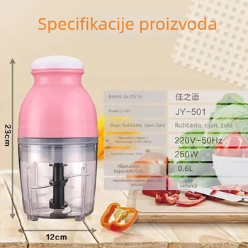 Kompaktni kućanski višefunkcijski uređaj za drobljenje češnjaka, pripremu dječje hrane i mljevenje mesa.