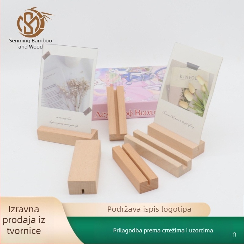 Drvena baza za stolni kalendar; kineski stil; glatka površina; prilagodljivo logo; baza za vizitke od masivnog drveta, baza za akrilne poštanske kartice, baza za stolne fotografije
