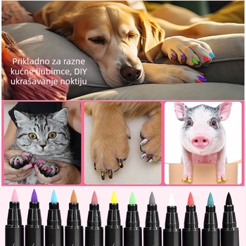 Magi marker za nokte s mekim vrhom, 12 dopunskih spremnika, DIY alat za ukrašavanje noktiju