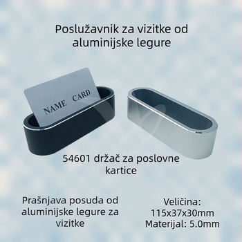 Držač vizitki od aluminijske legure – Modell 54601, jednostruki sloj, geometrijski stil, tisak logotipa i prilagodba