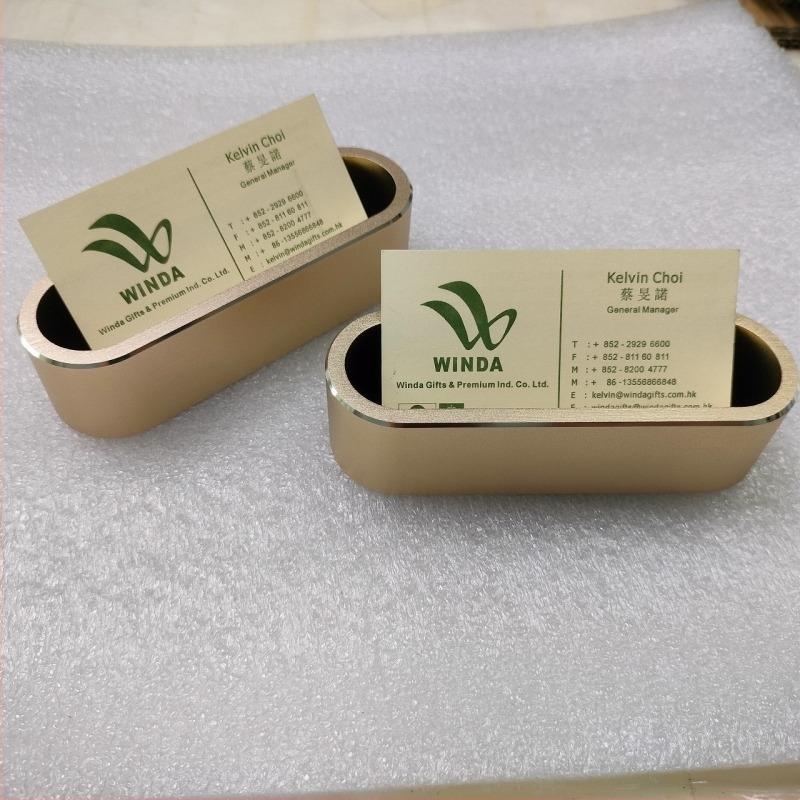 Držač vizitki od aluminijske legure – Modell 54601, jednostruki sloj, geometrijski stil, tisak logotipa i prilagodba