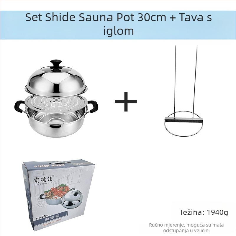 Parni lonac od 201 nehrđajućeg čelika, jednoslojni, neprijanjajući premaz, pogodan za opće štednjake, model Sauna pot
