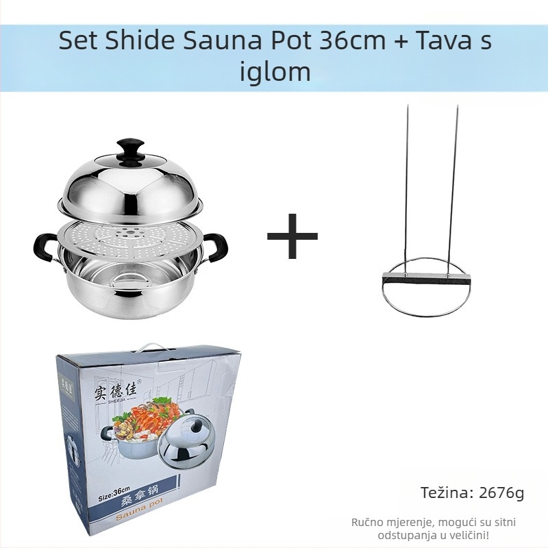 Parni lonac od 201 nehrđajućeg čelika, jednoslojni, neprijanjajući premaz, pogodan za opće štednjake, model Sauna pot