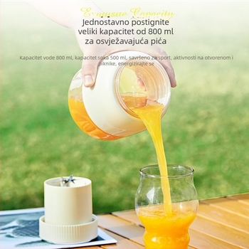 Električni prenosni sokovnik 800 ml – bežično napajanje, ugrađena baterija, osobna čaša za sok, 50W, 18000 rpm