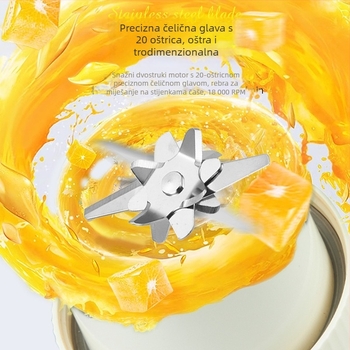 Električni prenosni sokovnik 800 ml – bežično napajanje, ugrađena baterija, osobna čaša za sok, 50W, 18000 rpm