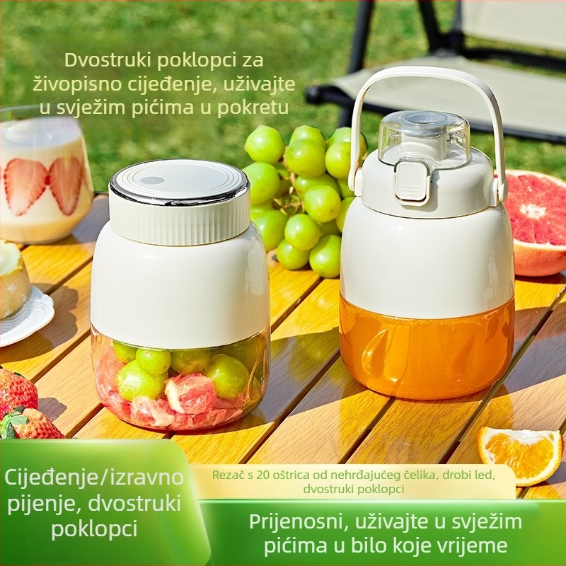 Električni prenosni sokovnik 800 ml – bežično napajanje, ugrađena baterija, osobna čaša za sok, 50W, 18000 rpm