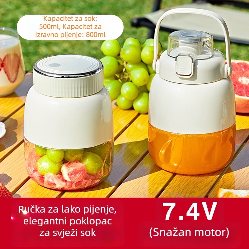Električni prenosni sokovnik 800 ml – bežično napajanje, ugrađena baterija, osobna čaša za sok, 50W, 18000 rpm