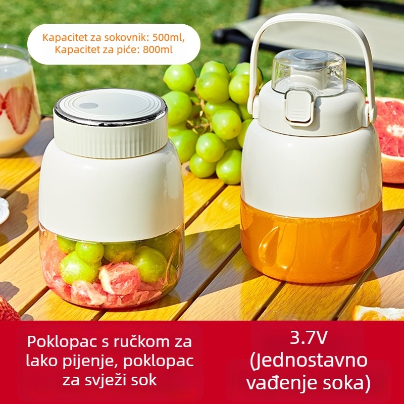 Električni prenosni sokovnik 800 ml – bežično napajanje, ugrađena baterija, osobna čaša za sok, 50W, 18000 rpm