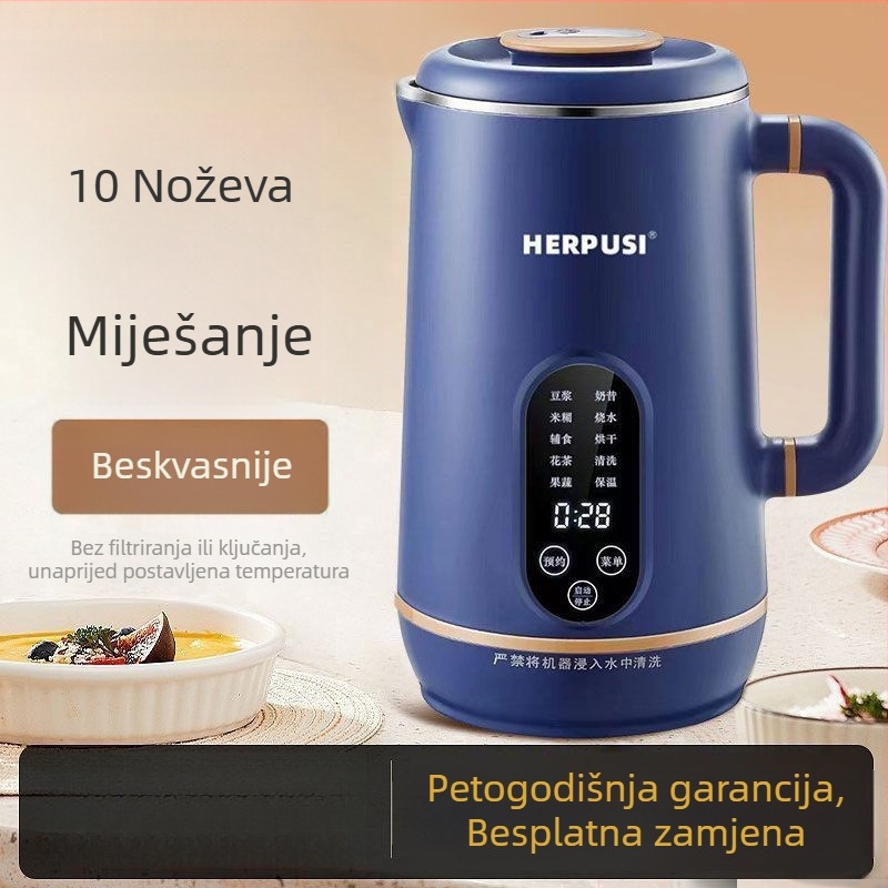 Visokokvalitetni kućni blender za sojino mlijeko s automatskim zagrijavanjem, kapacitet do 0,6 L, bez ručnog pranja, višefunkcionalni sok od voća