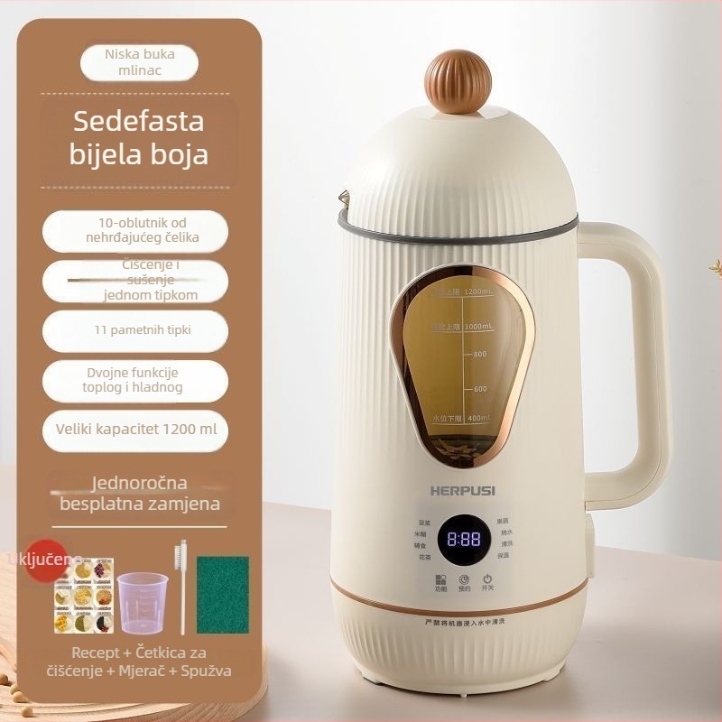 Visokokvalitetni kućni blender za sojino mlijeko s automatskim zagrijavanjem, kapacitet do 0,6 L, bez ručnog pranja, višefunkcionalni sok od voća