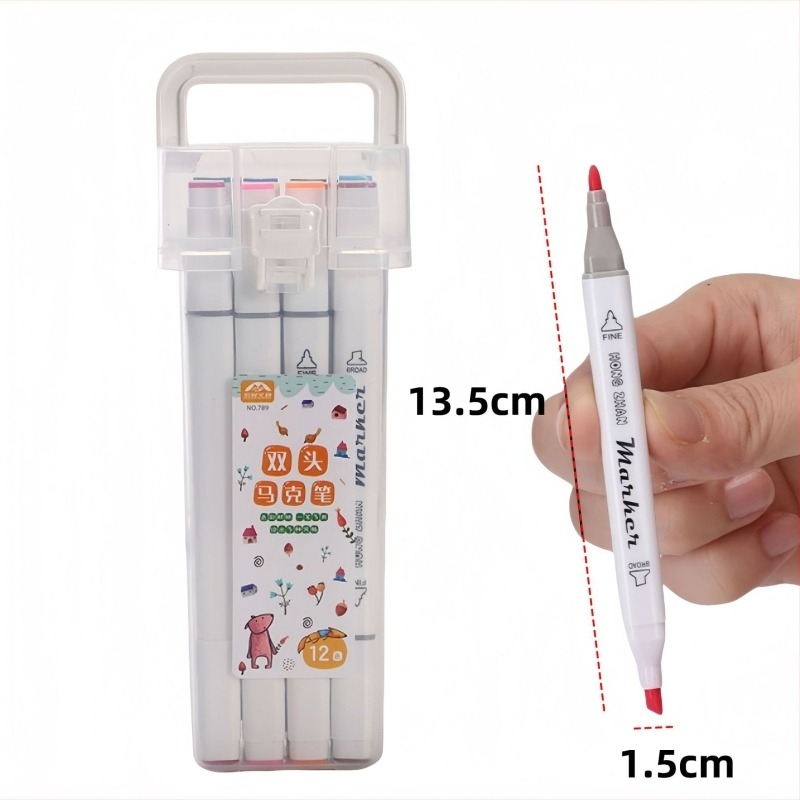 Marker s dvostrukim vrhom, na bazi vode | Model FT0020 | Plastično kućište | Marka Fengtu | Bez prilagođavanja
