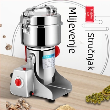 Univerzalni kućni meljac za prašinu s ultra finim mljevanjem od nehrđajućeg čelika, kapacitet 2000 g, >40 000 rpm, čaša od nehrđajućeg čelika, tijelo od nehrđajućeg čelika, 6+ oštrica