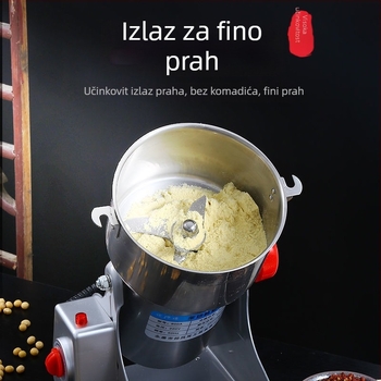 Univerzalni kućni meljac za prašinu s ultra finim mljevanjem od nehrđajućeg čelika, kapacitet 2000 g, >40 000 rpm, čaša od nehrđajućeg čelika, tijelo od nehrđajućeg čelika, 6+ oštrica