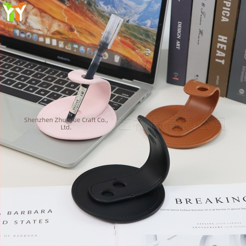 PU kožni držač za pero na stol, kreativni organizator radnog stola, moguć ispis logotipa, prilagodljiv poslovni poklon