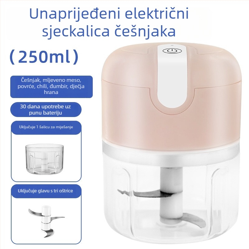 Mljevač mesa i višenamjenski kuhinjski uređaj s prešom za češnjak — kapacitet ispod 1 L, 37 W, 10000–19999 okretaja/min, napon ≤36 V, poluautomatni način