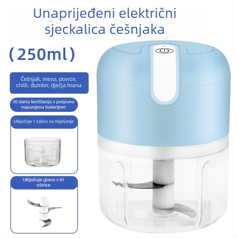 Mljevač mesa i višenamjenski kuhinjski uređaj s prešom za češnjak — kapacitet ispod 1 L, 37 W, 10000–19999 okretaja/min, napon ≤36 V, poluautomatni način
