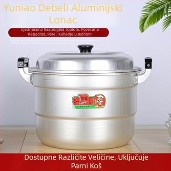 Aluminijski dvostruki posuda za paru, s jednim dnom, pogodan za sve štednjake