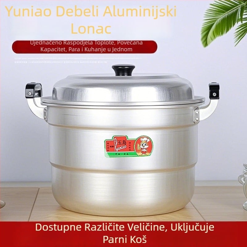 Aluminijski dvostruki posuda za paru, s jednim dnom, pogodan za sve štednjake