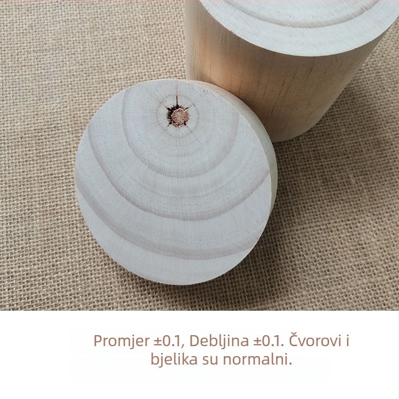 Oguljene borove kružnice s čvrstom drvenom podlogom – božićne drvene ukrase za dječje DIY ručno oslikane projekte