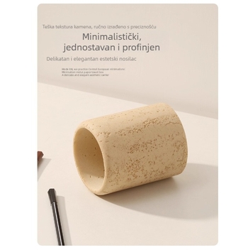 Keramički držač za olovke s teksturom kamena, moderan minimalistički stil, vodootporan, kapacitet 18 L