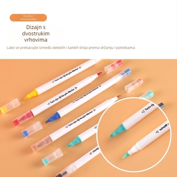 Dvodjelni akrilni marker s mekanim vrhom za učenike i dječje crtanje (Brend: Early morning; Punjenja: 48; Pakiranje: Basic packaging)