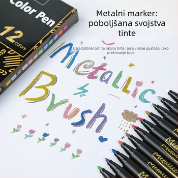 Metalni marker za DIY slikanje keramike, slagajući dizajn, tvrdi vrh (Brand: apao; Nadopune: 12; Pakiranje: Osnovno pakiranje)
